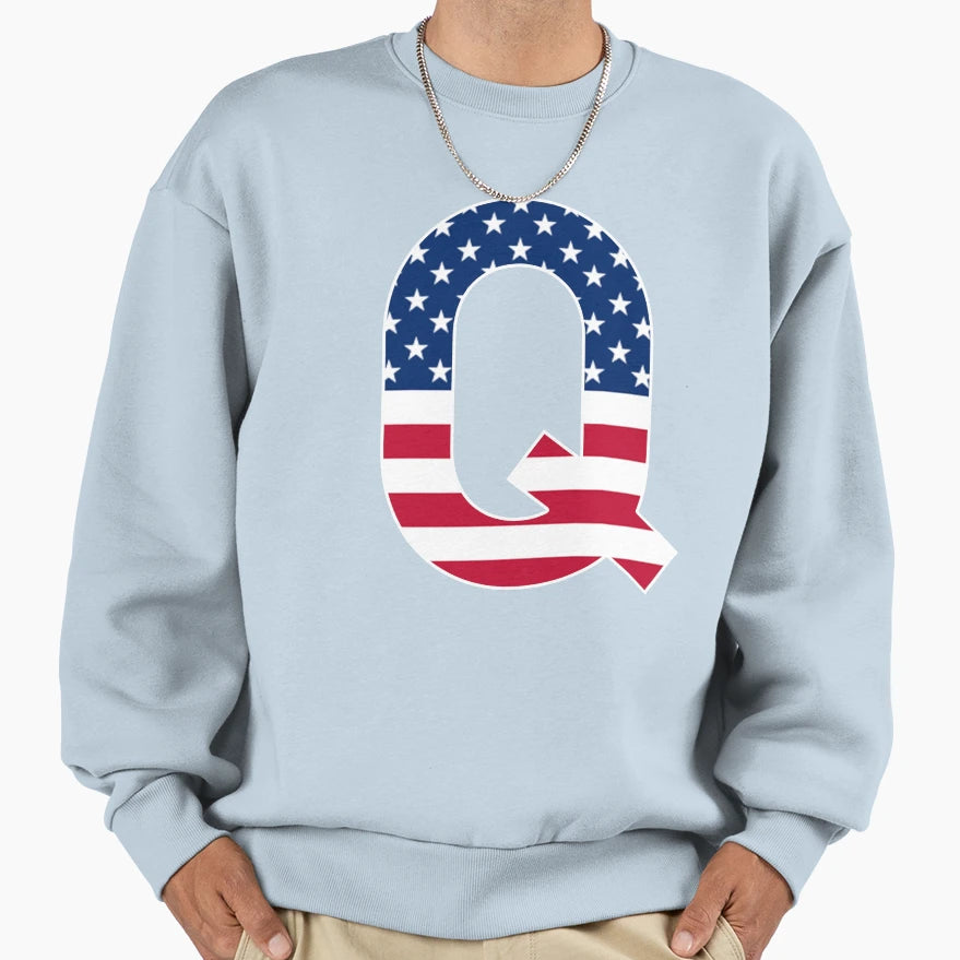 Letter Q Capital Alphabet Q Sweatshirt - Custom Art Print for Adults - T-Shirt, Sweatshirt, Hoodie