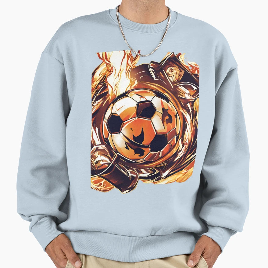 New Football Fire Ball Champion Sweatshirt - Aesthetic Graphic Unisex - T-Shirt, Sweatshirt, Hoodie
