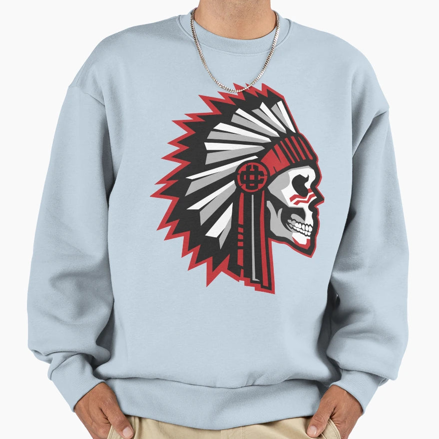 Skull Warbonnet Black White Sweatshirt - Novelty Apparel for Adults - T-Shirt, Sweatshirt, Hoodie