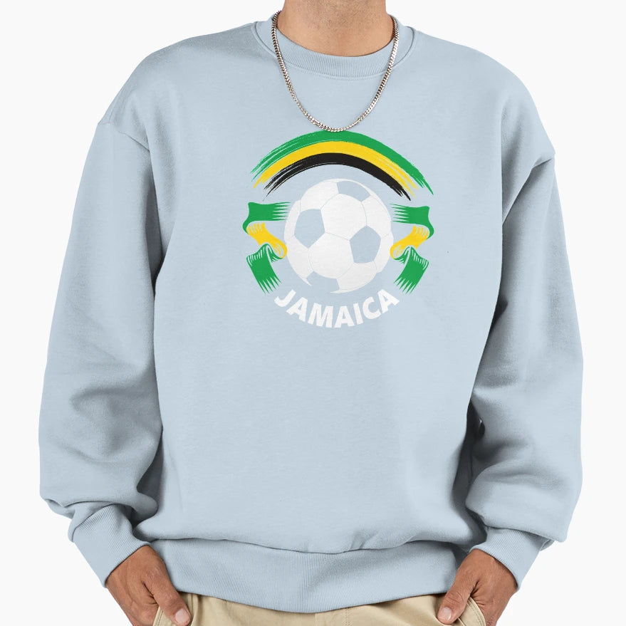 Jamaica Football Soccer Fan Flag Sweatshirt - Aesthetic Graphic Unisex - T-Shirt, Sweatshirt, Hoodie
