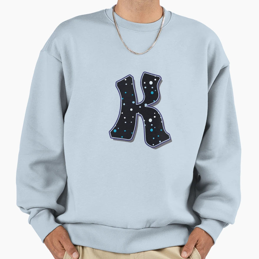 Letter K Dots Sweatshirt - Trendy Graphic Unisex - T-Shirt, Sweatshirt, Hoodie