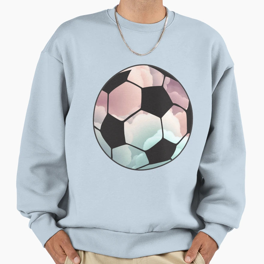 Soccer Ball Football Game Clouds Sweatshirt - Unique Graphic Men Women - T-Shirt, Sweatshirt, Hoodie