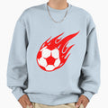 Football Red Fireball Ball Sweatshirt - Casual Everyday Wear for Adults - T-Shirt, Sweatshirt, Hoodie