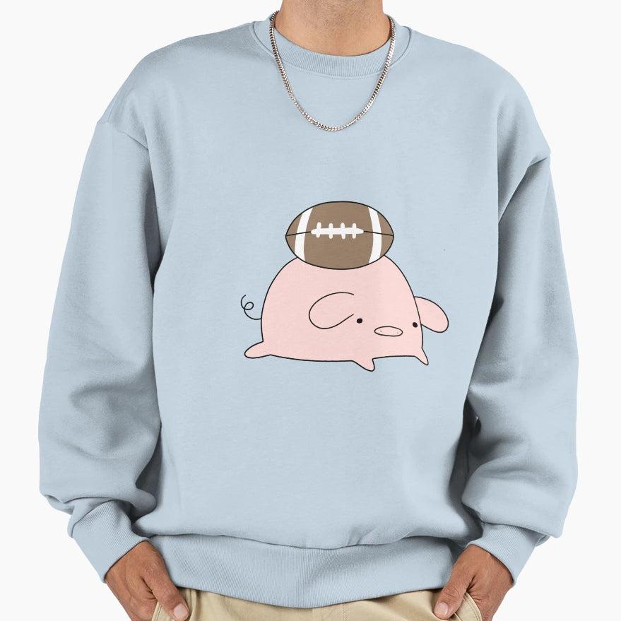 Football Pig Sweatshirt - Fun Novelty Design for Adults - T-Shirt, Sweatshirt, Hoodie