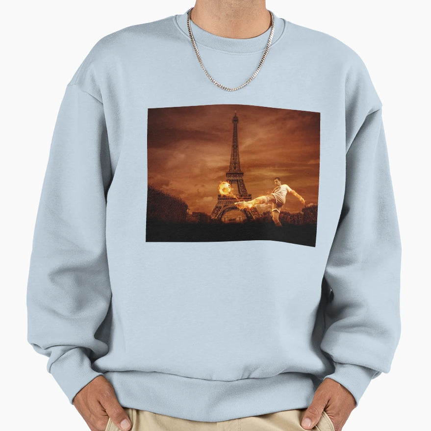 Flame Football Sweatshirt - Aesthetic Graphic for Adults - T-Shirt, Sweatshirt, Hoodie