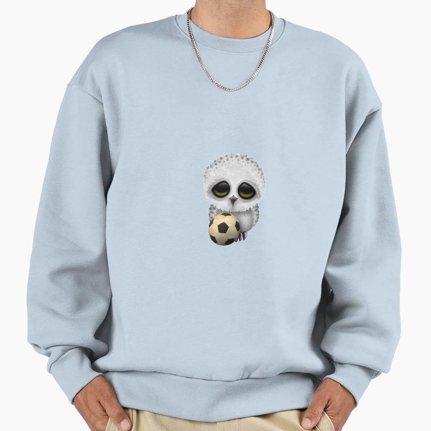 Owl Football Soccer Ball Sweatshirt - Graphic Print Men Women - T-Shirt, Sweatshirt, Hoodie