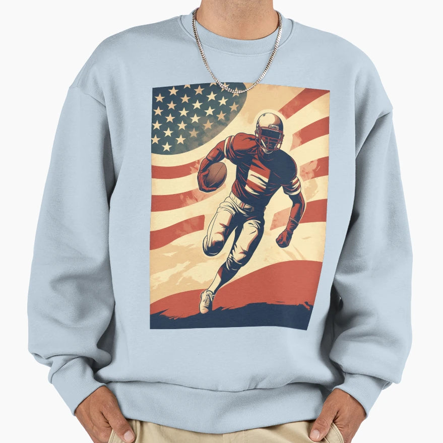 Stars Stripes And Touchdowns Sweatshirt - Aesthetic Graphic Men Women - T-Shirt, Sweatshirt, Hoodie