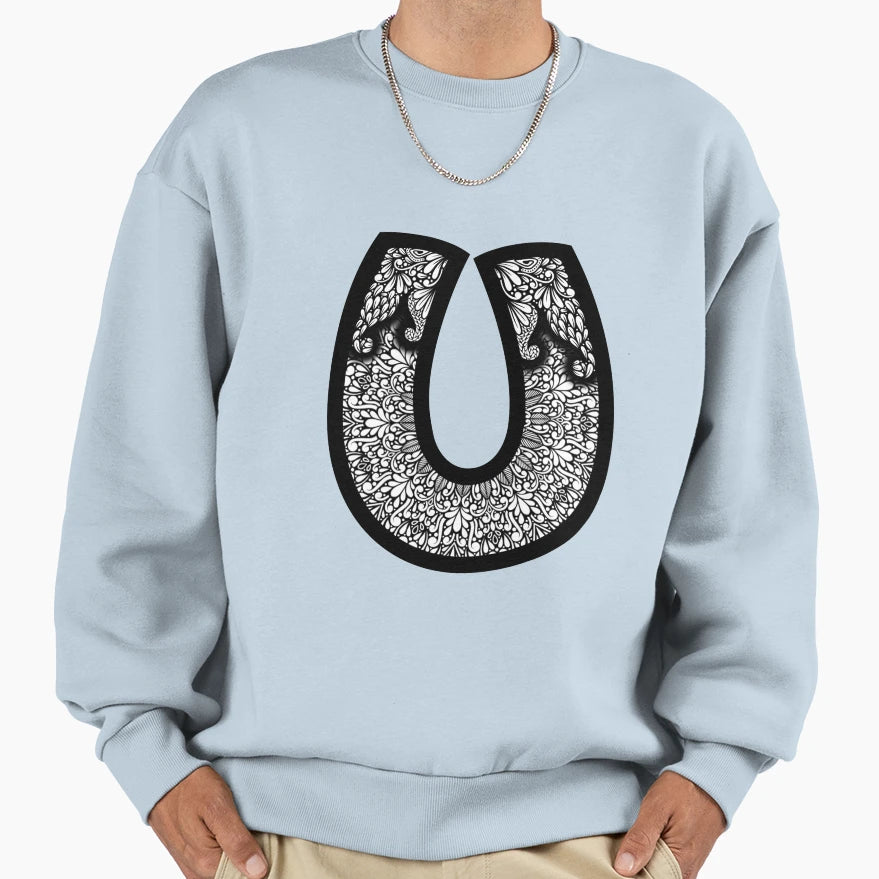 U Letter Mandala Zentangle Art Sweatshirt - Fun Novelty Design Unisex - T-Shirt, Sweatshirt, Hoodie