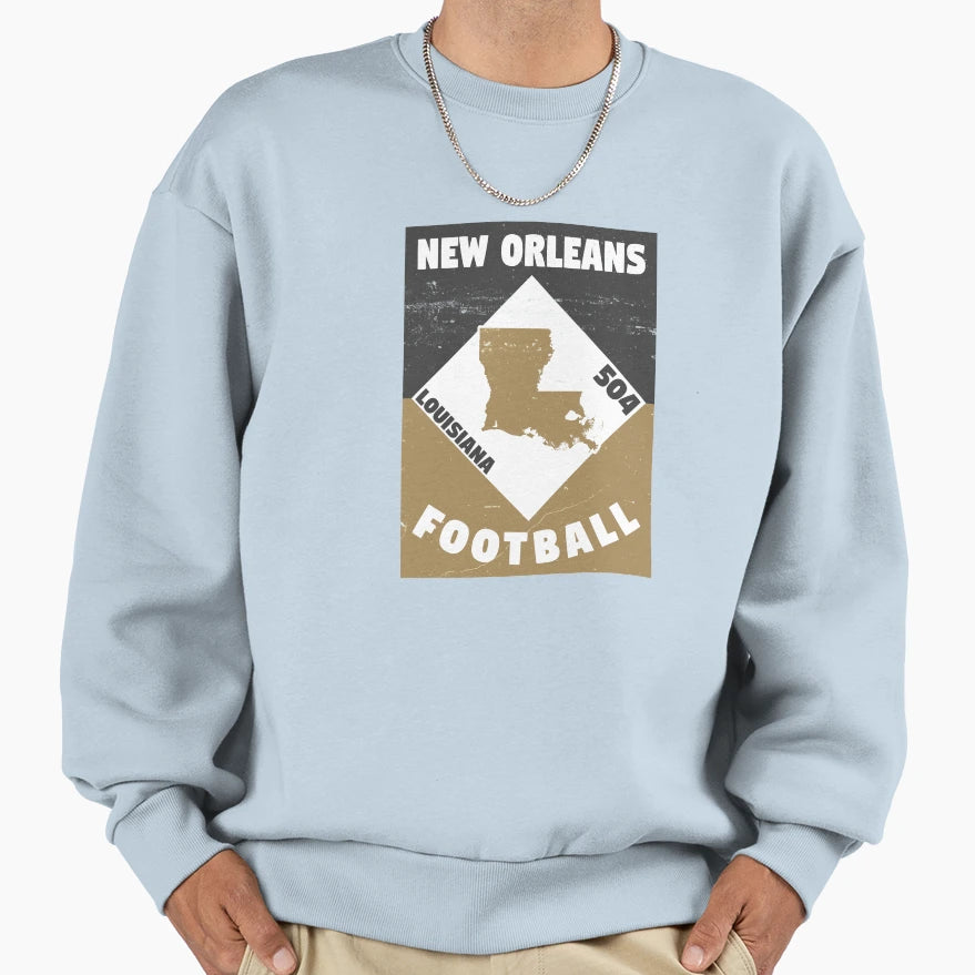 New Orleans Football Sweatshirt - Custom Art Print Men Women - T-Shirt, Sweatshirt, Hoodie