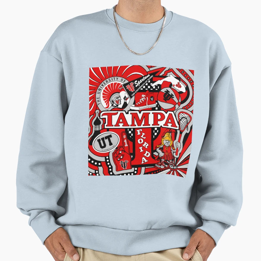Tampa Collage Sweatshirt - Trendy Graphic for Adults - T-Shirt, Sweatshirt, Hoodie
