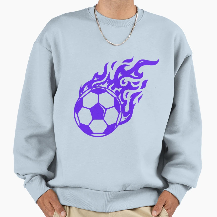 Football Purple Fireball Ball Sweatshirt - Novelty Apparel Men Women - T-Shirt, Sweatshirt, Hoodie