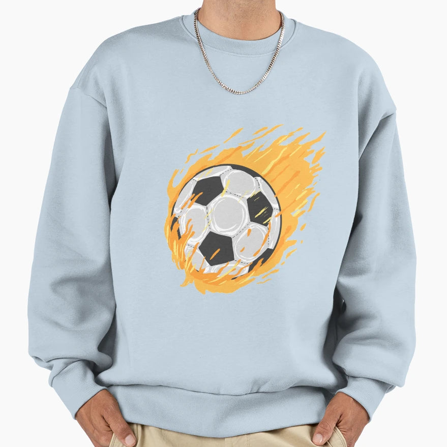 Fiery Football Sweatshirt - Casual Everyday Wear Unisex - T-Shirt, Sweatshirt, Hoodie