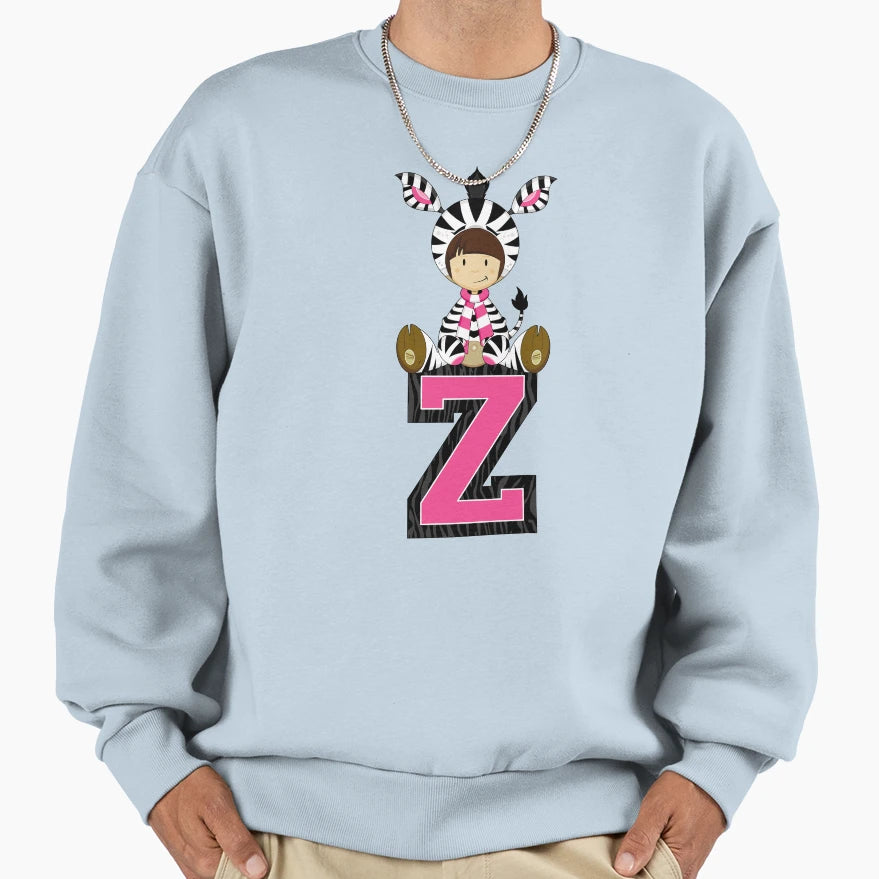 Z Is Zebra Sweatshirt - Casual Everyday Wear Men Women - T-Shirt, Sweatshirt, Hoodie