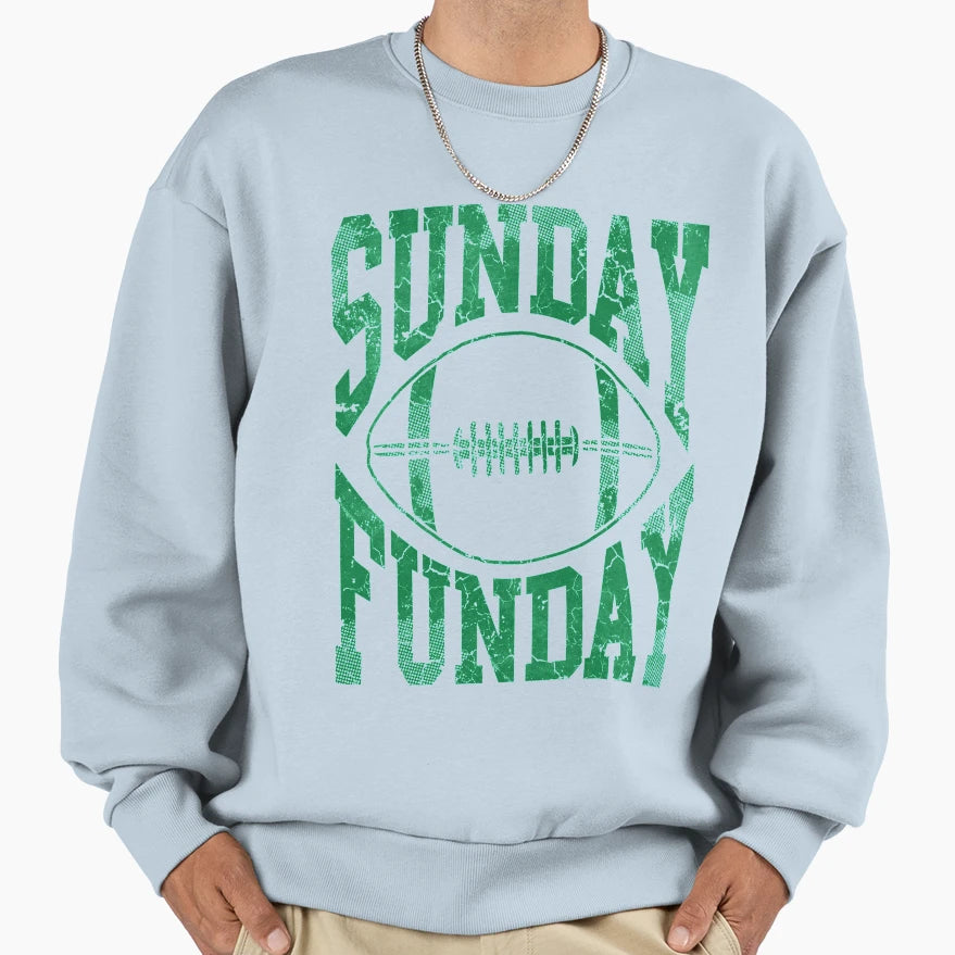 Sunday Funday Football Sweatshirt - Aesthetic Graphic Unisex - T-Shirt, Sweatshirt, Hoodie