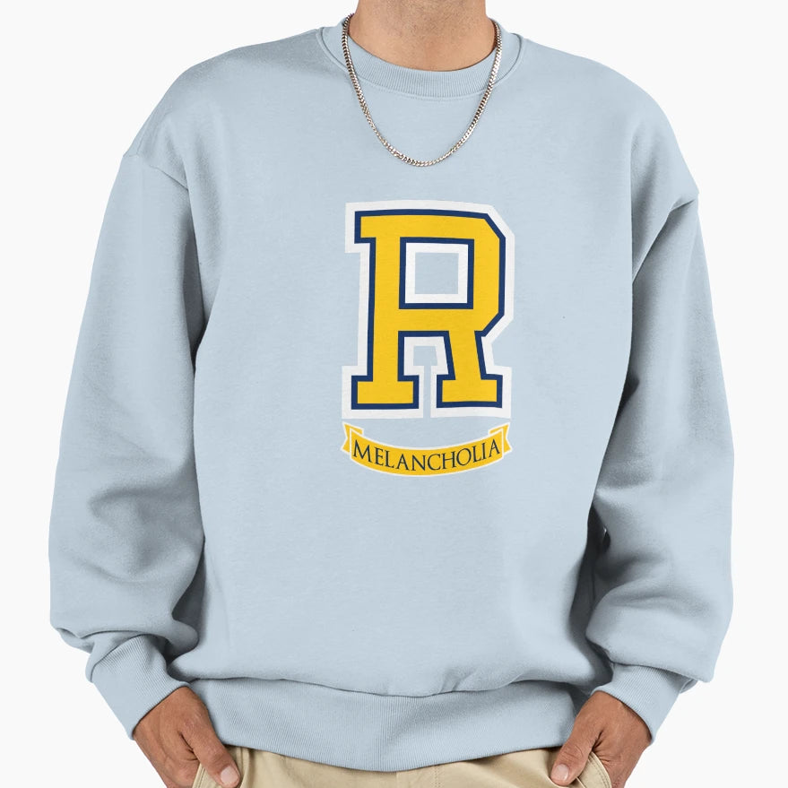 Melancholia R Blue Writing Sweatshirt - Graphic Print for Adults - T-Shirt, Sweatshirt, Hoodie