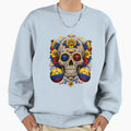 Colombia Soccer Skull Sweatshirt - Casual Everyday Wear Unisex - T-Shirt, Sweatshirt, Hoodie