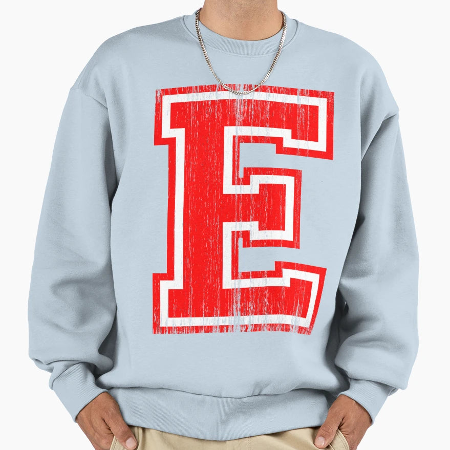 Big Red Letter E Sweatshirt - Trendy Graphic Unisex - T-Shirt, Sweatshirt, Hoodie