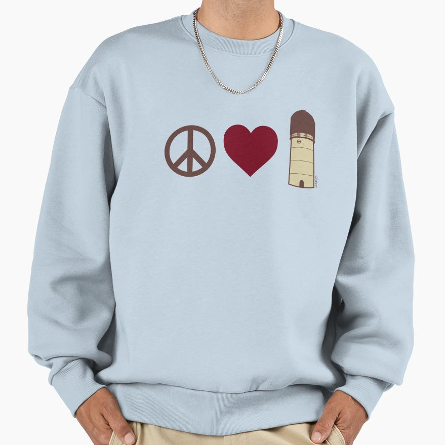 Peace Love Ypsilanti Sweatshirt - Fun Novelty Design Men Women - T-Shirt, Sweatshirt, Hoodie