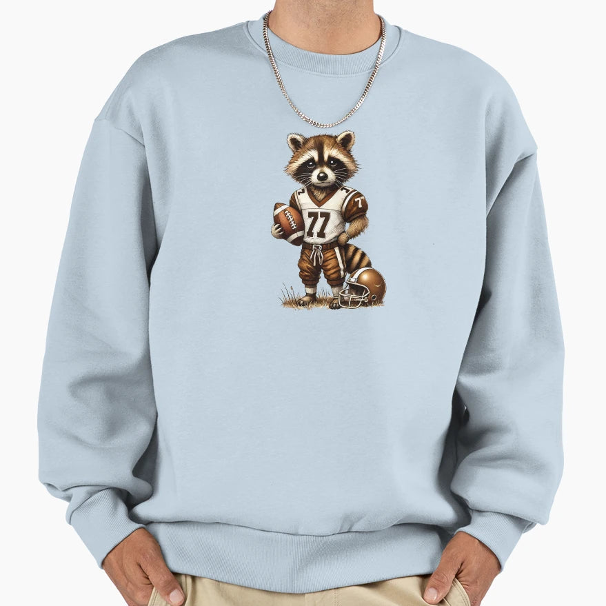 Feral Football Raccoon Sweatshirt - Novelty Apparel Men Women - T-Shirt, Sweatshirt, Hoodie