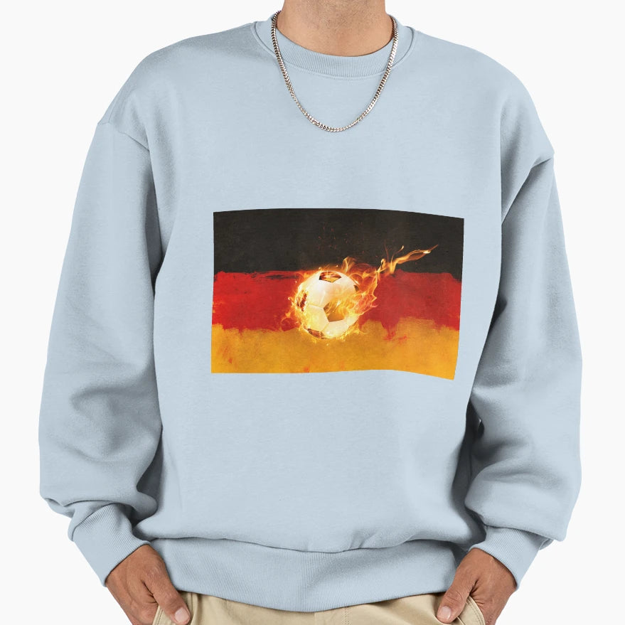 German Flag And Soccer Ball Sweatshirt - Trendy Graphic Men Women - T-Shirt, Sweatshirt, Hoodie