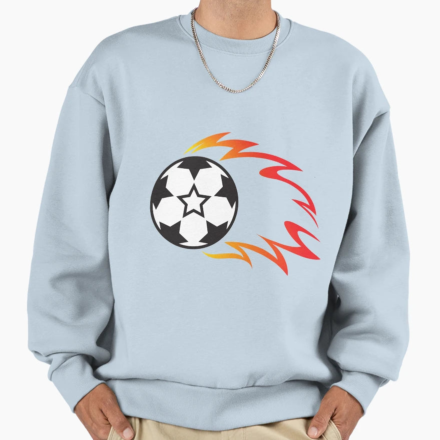 Football Fire Ball Football Ball Sweatshirt - Minimalist Print Men Women - T-Shirt, Sweatshirt, Hoodie