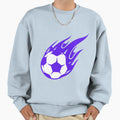 Football Purple Fireball Ball Sweatshirt - Fun Novelty Design for Adults - T-Shirt, Sweatshirt, Hoodie