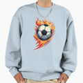 Fiery Soccer Ball Action Sweatshirt - Casual Everyday Wear Men Women - T-Shirt, Sweatshirt, Hoodie