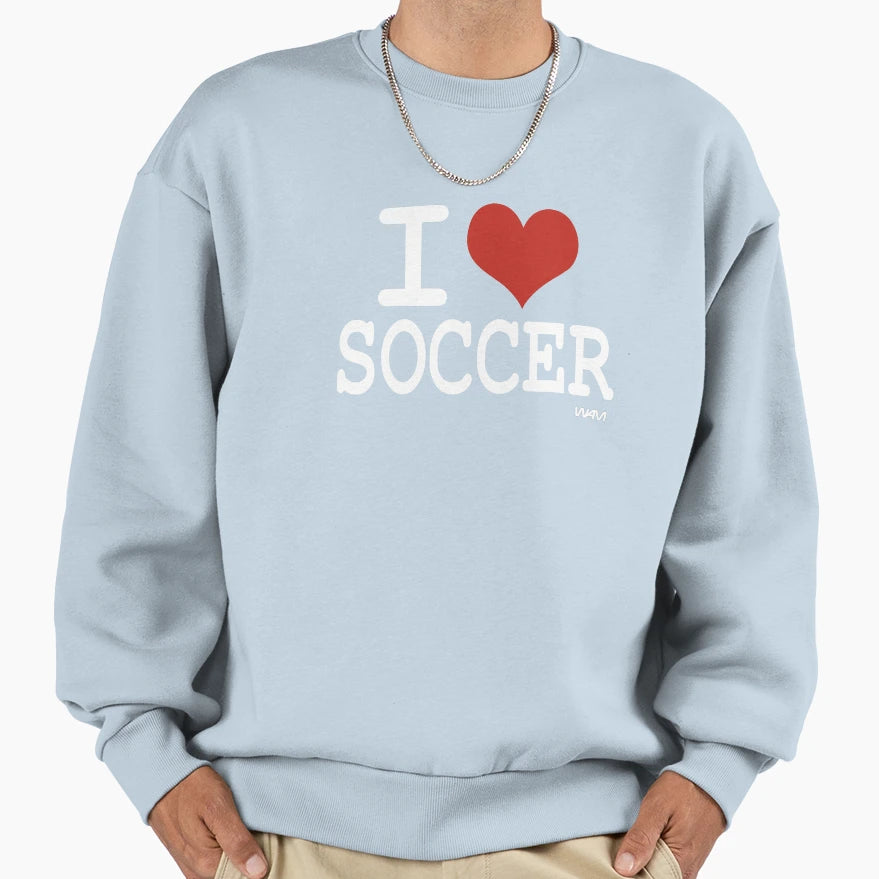 I Love Soccer Sweatshirt - Minimalist Print for Adults - T-Shirt, Sweatshirt, Hoodie