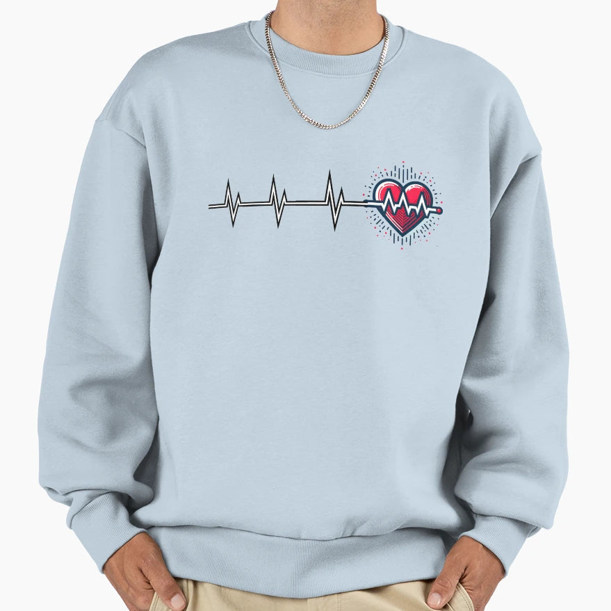 Iconic Pulse Heartbeat Sweatshirt - Novelty Apparel Men Women - T-Shirt, Sweatshirt, Hoodie