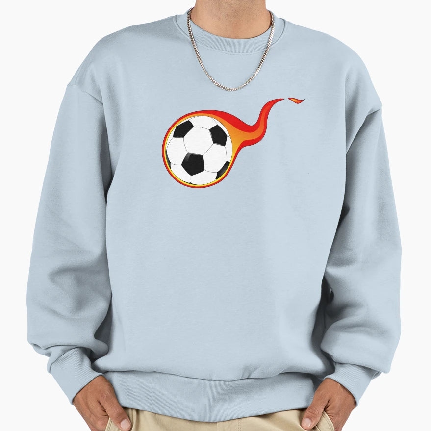Football Shot Flames Game Wm Sweatshirt - Graphic Print Men Women - T-Shirt, Sweatshirt, Hoodie