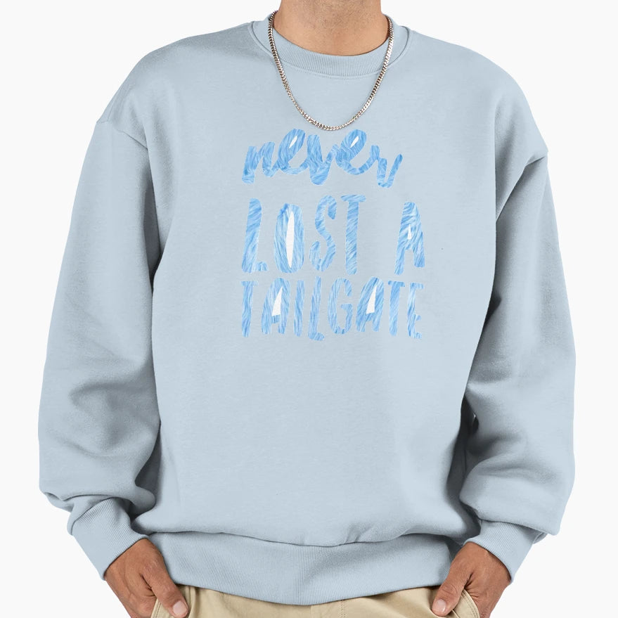 Never Lost Tailgate Bold Blue Sweatshirt - Aesthetic Graphic for Adults - T-Shirt, Sweatshirt, Hoodie