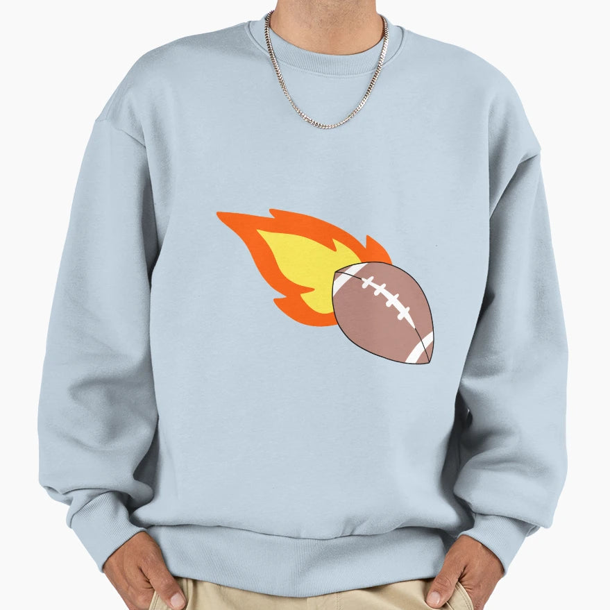 Flaming Football Sweatshirt - Custom Art Print Unisex - T-Shirt, Sweatshirt, Hoodie