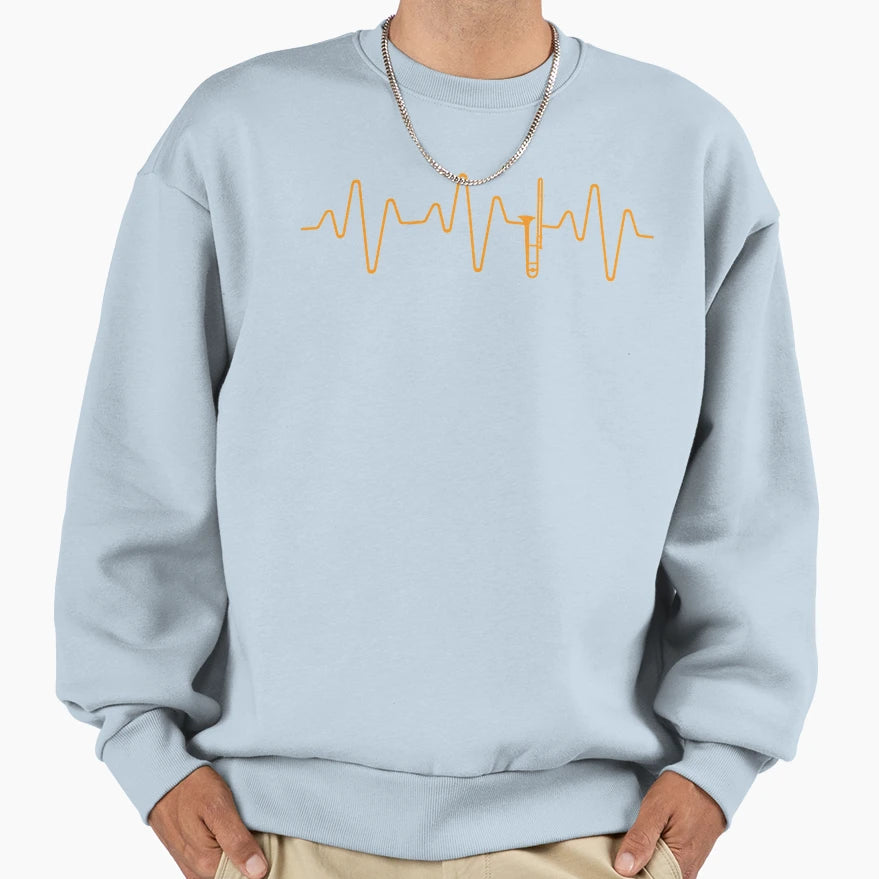 Trombone Heartbeat Gift Trombone Sweatshirt - Custom Art Print Men Women - T-Shirt, Sweatshirt, Hoodie