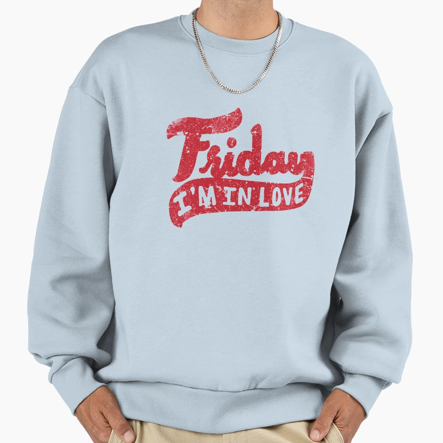 Friday Love Red D Sweatshirt - Aesthetic Graphic Men Women - T-Shirt, Sweatshirt, Hoodie