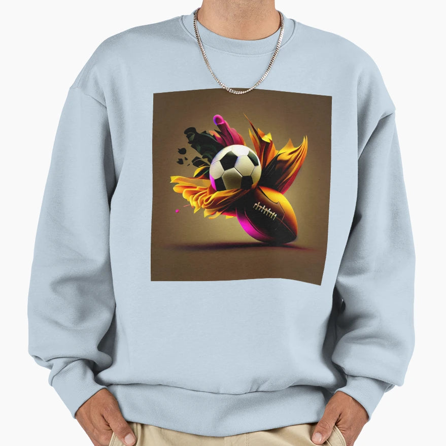 Football And Soccer Ball Motion Sweatshirt - Aesthetic Graphic for Adults - T-Shirt, Sweatshirt, Hoodie