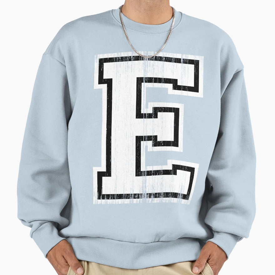 Big Varsity Letter E Sweatshirt - Custom Art Print Unisex - T-Shirt, Sweatshirt, Hoodie