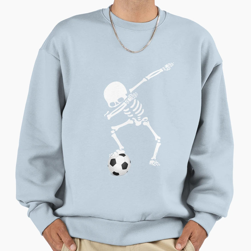 Dabbing Skeleton Soccer Soccer Soccer Hoodie - Minimalist Print Unisex - T-Shirt, Sweatshirt, Hoodie
