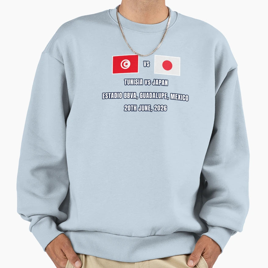 Tunisia Vs Japan 20 June 2026 Sweatshirt - Custom Art Print for Adults - T-Shirt, Sweatshirt, Hoodie