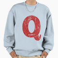 Red Grunge Monogram Letter Q I Am Sweatshirt - Minimalist Print Unisex - T-Shirt, Sweatshirt, Hoodie