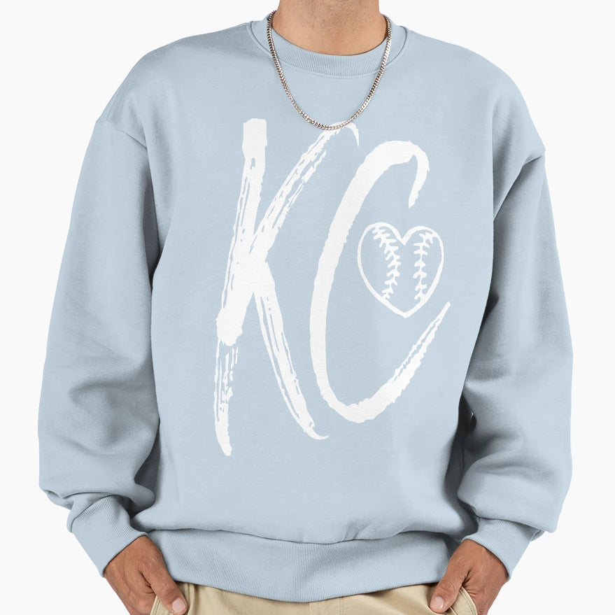 Kansas City Baseball Heart I Love Sweatshirt - Streetwear Style Men Women - T-Shirt, Sweatshirt, Hoodie