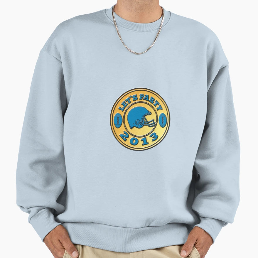 American Football Helmet Lets Party Sweatshirt - Minimalist Print Unisex - T-Shirt, Sweatshirt, Hoodie