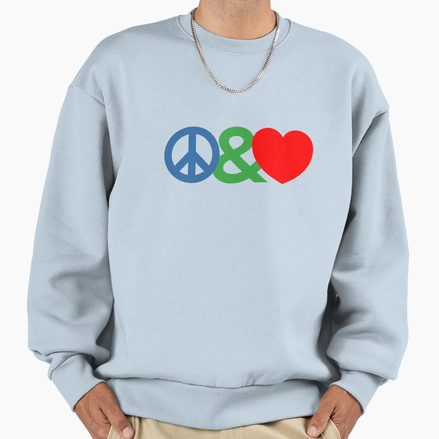 Peace Love Sweatshirt - Novelty Apparel Unisex - T-Shirt, Sweatshirt, Hoodie