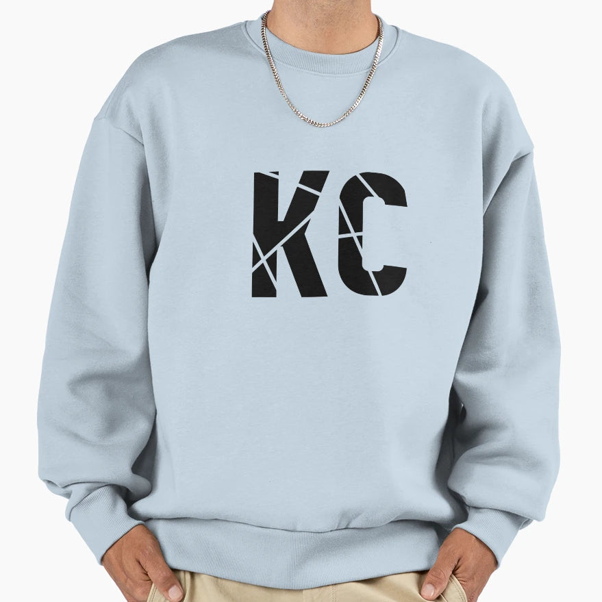 Geo Lines Kc Black Sweatshirt - Minimalist Print Unisex - T-Shirt, Sweatshirt, Hoodie