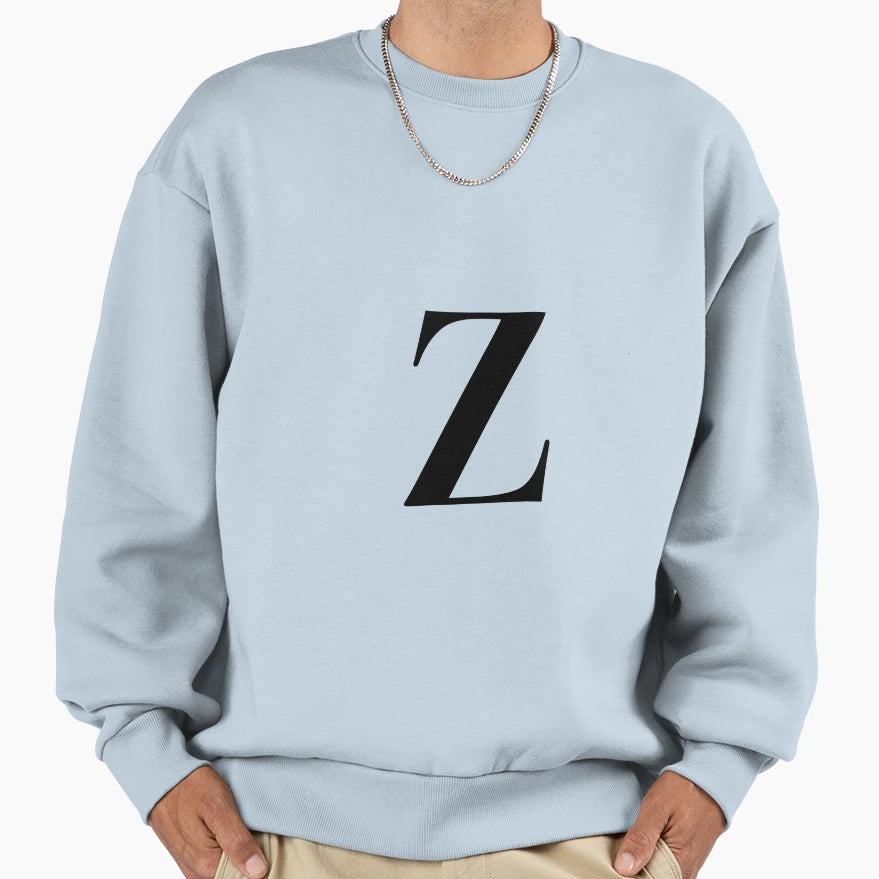 Letter Z Monogram Initial Sweatshirt - Graphic Print Men Women - T-Shirt, Sweatshirt, Hoodie