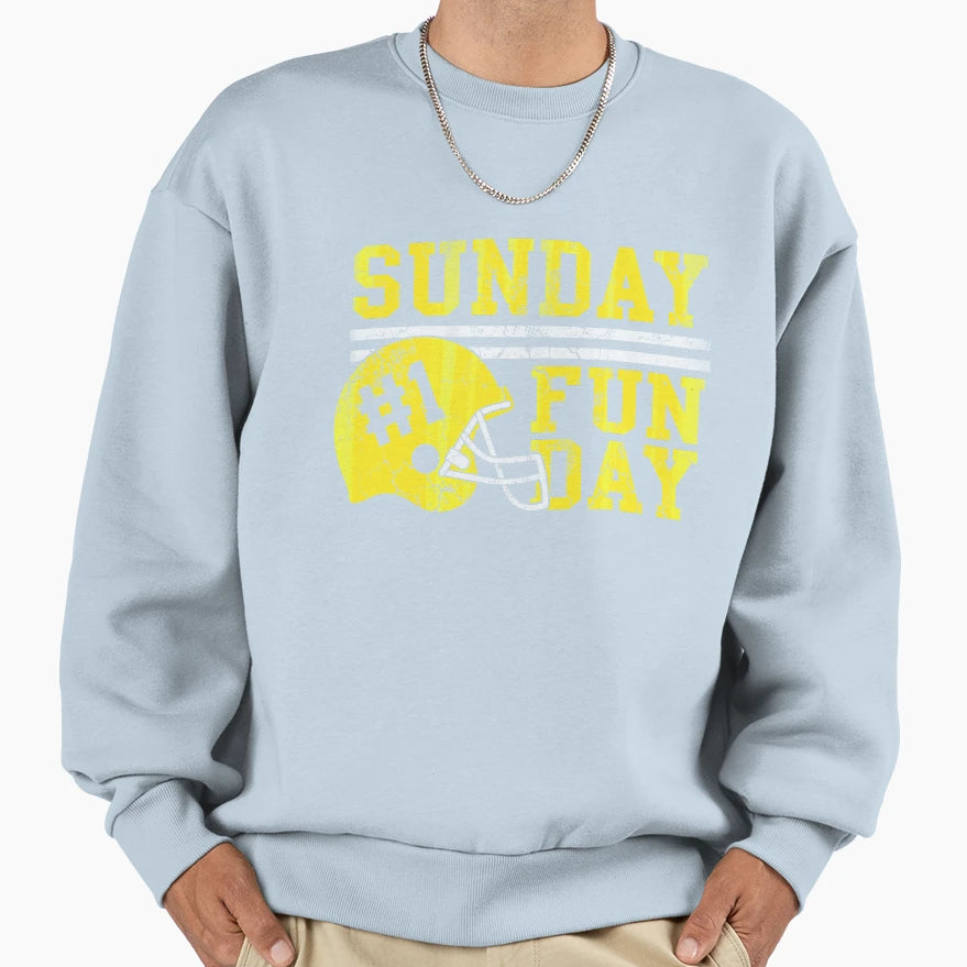 Sunday Funday Football Helmet Sweatshirt - Custom Art Print Men Women - T-Shirt, Sweatshirt, Hoodie