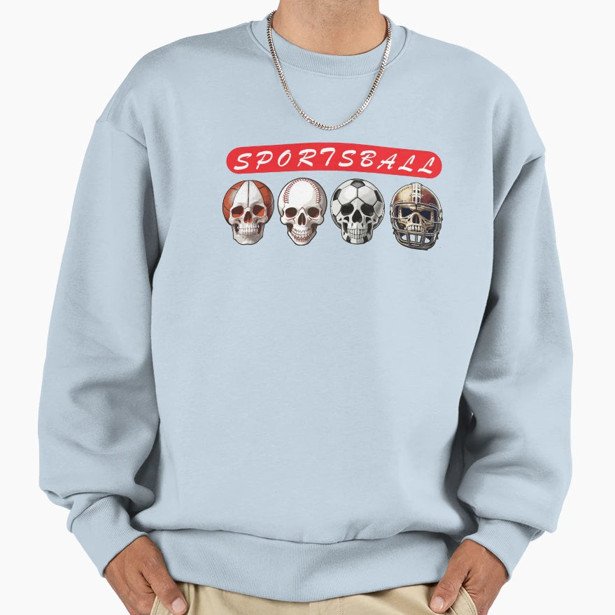 Sportsball Skull Sweatshirt - Minimalist Print Unisex - T-Shirt, Sweatshirt, Hoodie