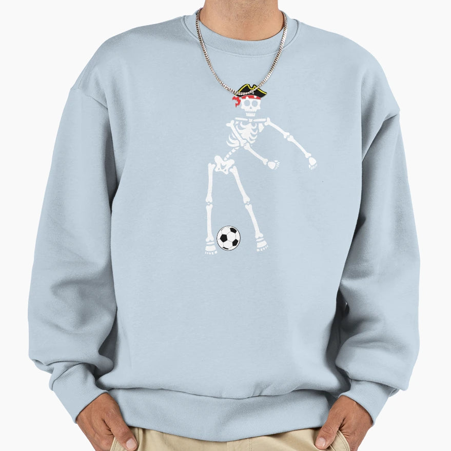 Pirate Skeleton Soccer Halloween Sweatshirt - Unique Graphic for Adults - T-Shirt, Sweatshirt, Hoodie