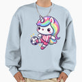 Kawaii Rainbow Unicorn Soccer Star Sweatshirt - Graphic Print for Adults - T-Shirt, Sweatshirt, Hoodie