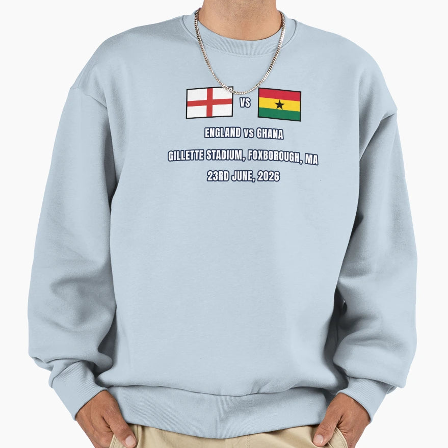 England Vs Ghana 23 June 2026 Sweatshirt - Minimalist Print for Adults - T-Shirt, Sweatshirt, Hoodie