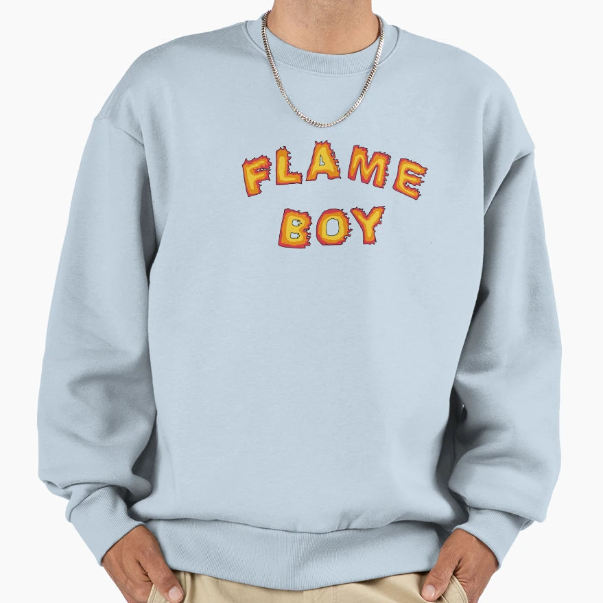 Flame Fire Text Sweatshirt - Trendy Graphic Unisex - T-Shirt, Sweatshirt, Hoodie